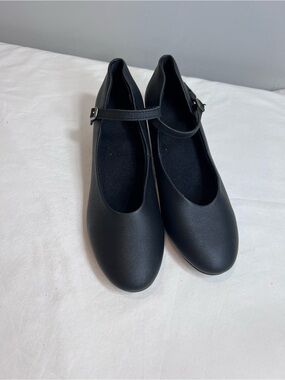 New black leather dance character shoes size 10.5